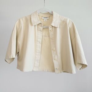 MONKI Beige Crop Jaket